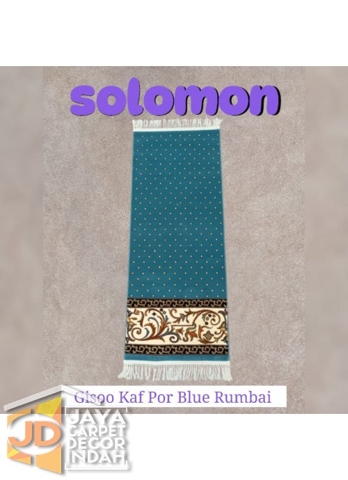 Sajadah Imam  Solomon  motif Gisoo Kaf Por Blue Rumbai ukuran 60 x 120 cm & 60 x 150 cm